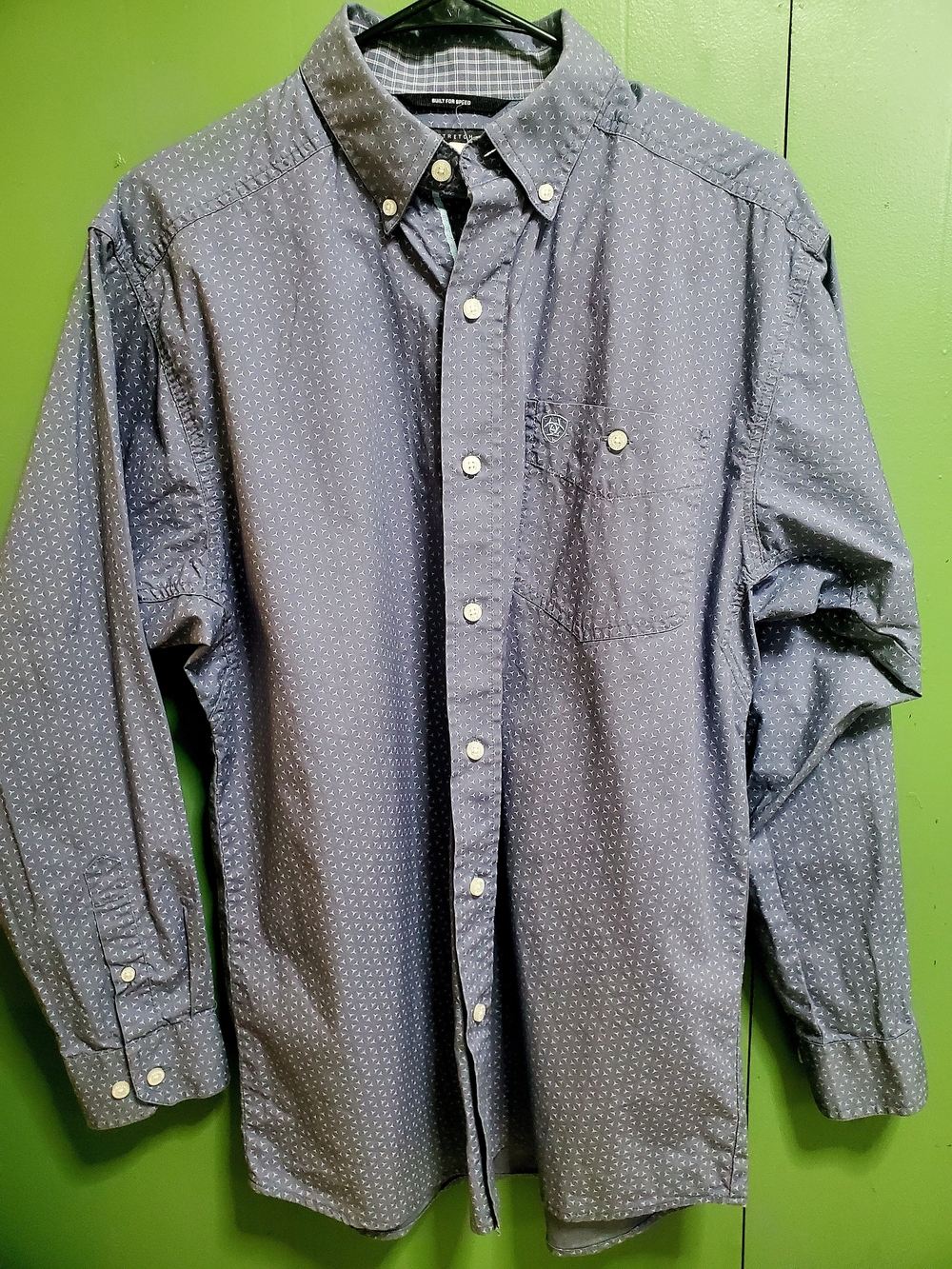 Ariat Men's Navy Micro-Print Button-Down Shirt